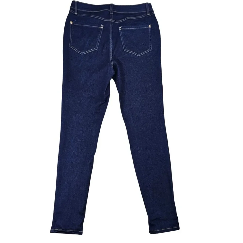 INC International Concepts INC Denim Mid Rise Skinny Jeans Dark Wash 12 32x29.5
